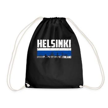 Helsinki Finnland - Turnbeutel - Schwarz - Vorne