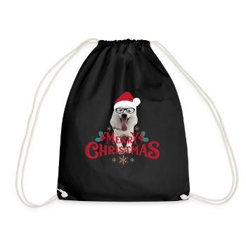 Dog Owners Christmas Gift - Drawstring Bag - black - Front