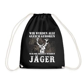 Nur Die Besten Werden Jäger - Turnbeutel - Schwarz - Vorne