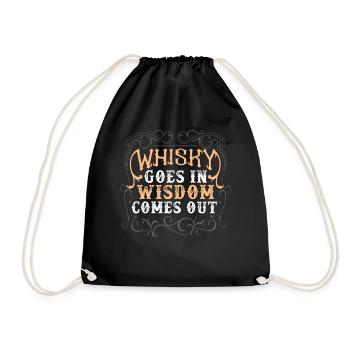 Whiskey Whisky Scotch Single Malt Bourbon Geschenk - Turnbeutel - Schwarz - Vorne