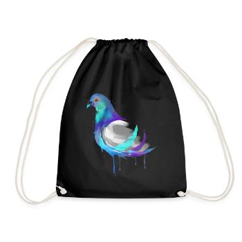 Aquarelle pigeon - chuchoteur pigeon voyageur - Sac de sport léger - noir - Devant