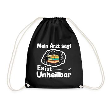 Buch - Turnbeutel - Schwarz - Vorne