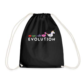 Evolution schwimmen Wassersport Flamingo Einhorn - Turnbeutel - Schwarz - Vorne