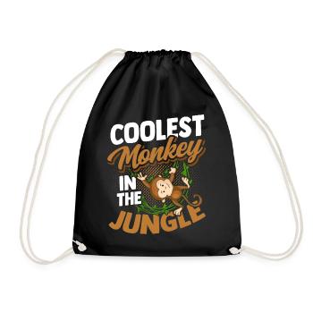 Monkey - Drawstring Bag - black - Front
