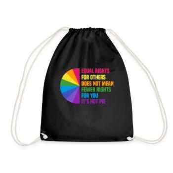 LGBT rainbow human rights equality - Drawstring Bag - black - Front
