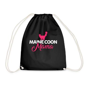 Maine Coon Cats Mom Mothers Day Gift - Drawstring Bag - black - Front