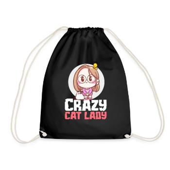 Crazy Cat lady - Drawstring Bag - black - Front