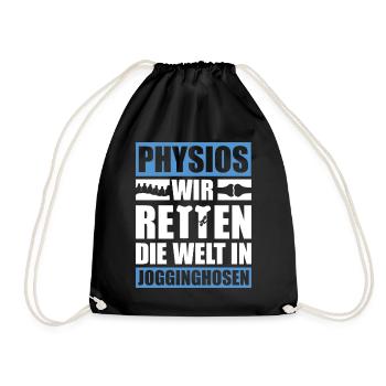 Physio I Physiotherapie I Physiotherapeut - Turnbeutel - Schwarz - Vorne