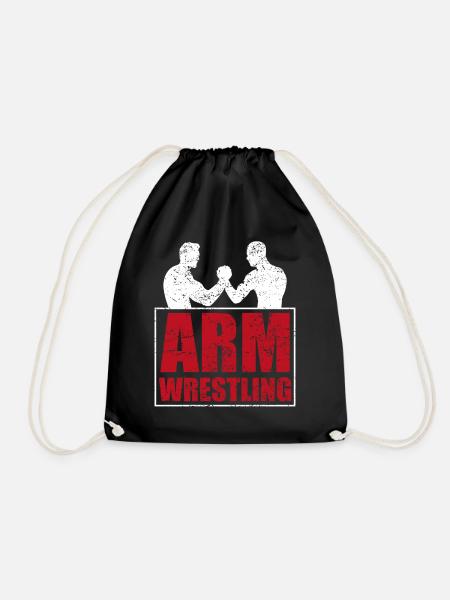 Armwrestling Armdrücken Kraftsport Geschenk - Turnbeutel - Schwarz