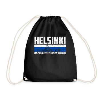 Helsinki Finnland - Turnbeutel - Schwarz - Vorne