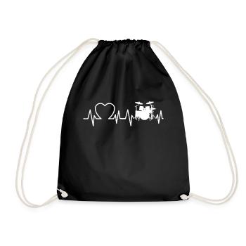 Schlagzeug Drumsticks Band Trommel Musik Geschenk - Turnbeutel - Schwarz - Vorne