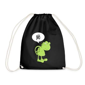 Nö Frosch Kröte Lustiger Spruch Keine Lust Tier - Turnbeutel - Schwarz - Vorne