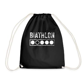 Biathlon target biathlete - Drawstring Bag - black - Front