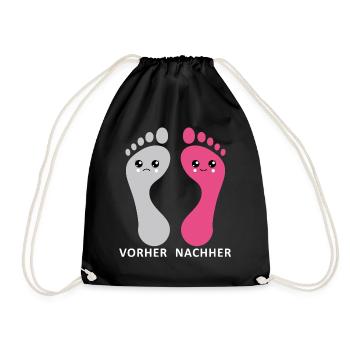 Fußpflege Pediküre Podologe Nagelstudio Geschenk - Turnbeutel - Schwarz - Vorne