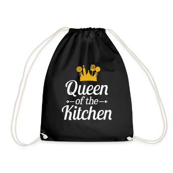 Queen of the Kitchen Super Hobby Chef Gift - Drawstring Bag - black - Front