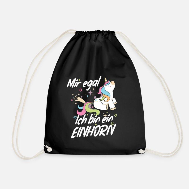 Mir Egal Ich Bin Ein Einhorn Fabelwesen, Geschenk - Turnbeutel - Schwarz