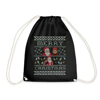 Weihnachten Weihnachten Weihnachten Weihnachten - Turnbeutel - Schwarz - Vorne