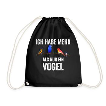 Vogel Papagei Vogelhalter Vogelliebhaber Geschenk - Turnbeutel - Schwarz - Vorne