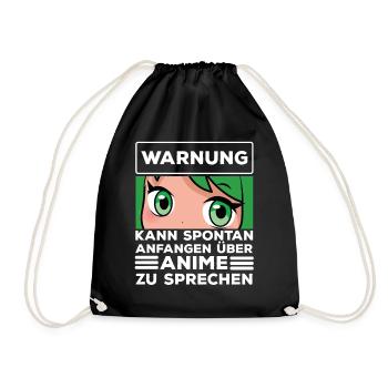 KANN SPONTAN ANFANGEN ÜBER ANIME ZU SPRECHEN - Turnbeutel - Schwarz - Vorne