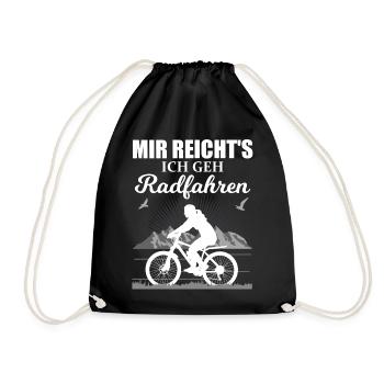 Radfahrerin Rad Fahren Lustiger Spruch Geschenk - Turnbeutel - Schwarz - Vorne