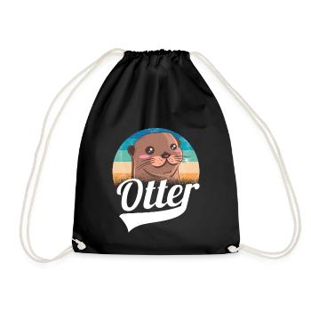 Cadeau animal mignon de loutre - Sac de sport léger - noir - Devant
