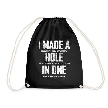 Golf Lustiger Golfer Spruch Geschenk - Turnbeutel - Schwarz - Vorne