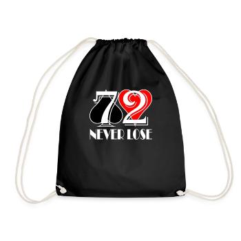 Pokerspruch 72 Never Lose Geschenk - Turnbeutel - Schwarz - Vorne