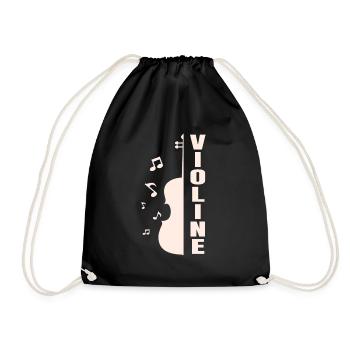 Violine - Turnbeutel - Schwarz - Vorne