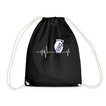 Herzschlag Bembel Apfelwein-Krug Most Krug Hessen - Drawstring Bag - black - Front