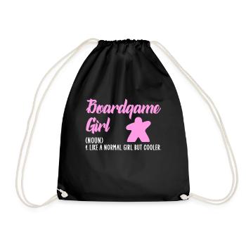 boardgame girl - Turnbeutel - Schwarz - Vorne