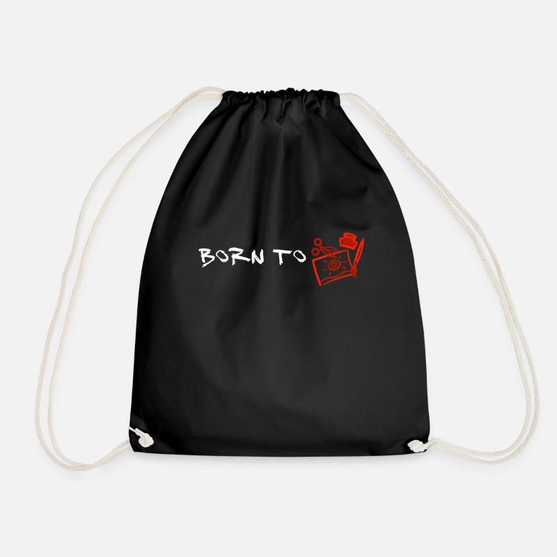 Born to craft - Drawstring Bag - black