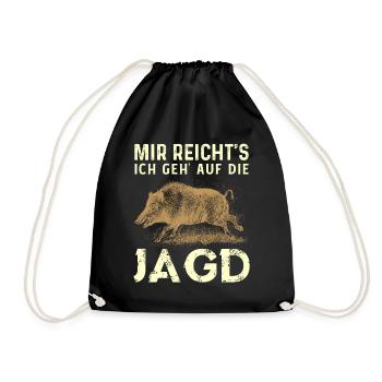 Jäger - Mir Reichts Ich Geh Auf Die Jagd - Turnbeutel - Schwarz - Vorne