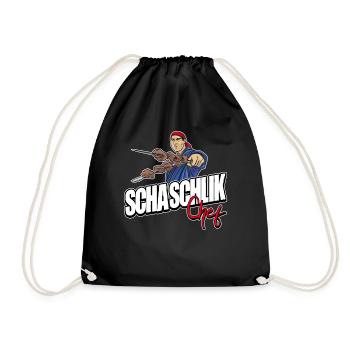 Schaschlik Fleisch Spieße Grillen BBQ Geschenkidee - Turnbeutel - Schwarz - Vorne