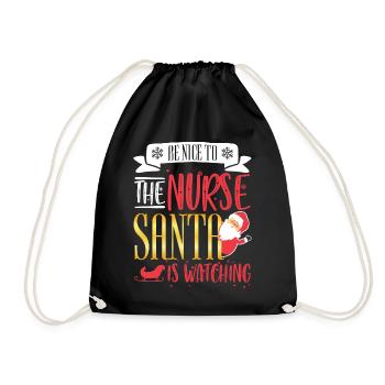 Noël soit gentil avec l'infirmière que le père Noël regarde - Sac de sport léger - noir - Devant
