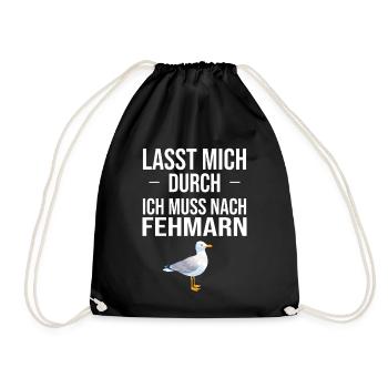 Fehmarn Print - Turnbeutel - Schwarz - Vorne
