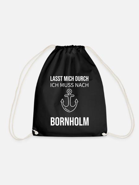Bornholm Geschenk - Turnbeutel - Schwarz