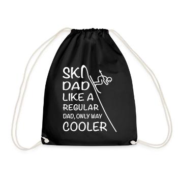 Skifahrer Abfahrtshocke Ski Dad Spruch Ski Abfahrt - Turnbeutel - Schwarz - Vorne