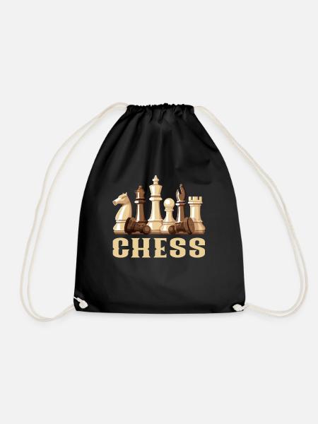 chess - Drawstring Bag - black