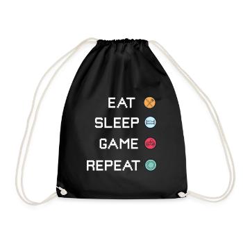 Eat Sleep Game Repeat - Jeux vidéo gaming - Sac de sport léger - noir - Devant