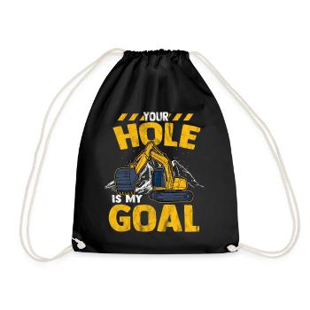 Excavator - Drawstring Bag - black - Front