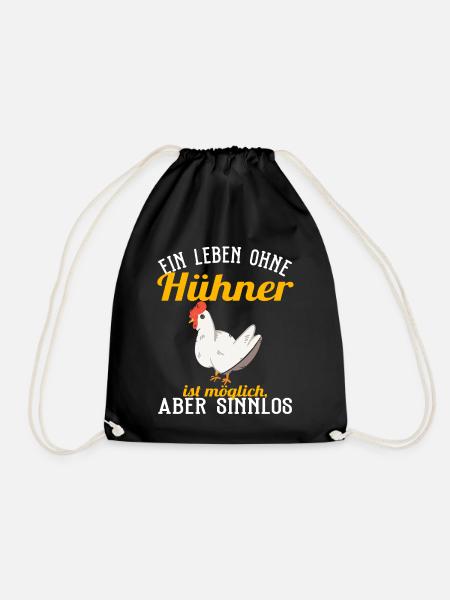 Huhn - Ein Leben ohne Hühner - Turnbeutel - Schwarz