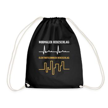 Elektrotechnik Elektriker - Turnbeutel - Schwarz - Vorne