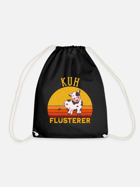 Kuh Flüsterer - Turnbeutel - Schwarz