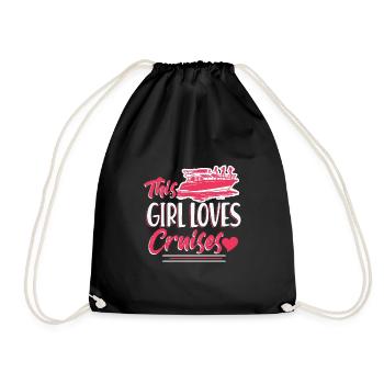 This Girl Loves Cruises - Bootsfahrt Party Urlaub - Turnbeutel - Schwarz - Vorne