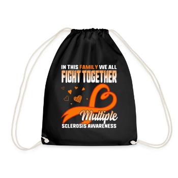 MS Awareness Shirt In This Family We All Fight - Drawstring Bag - black - Front