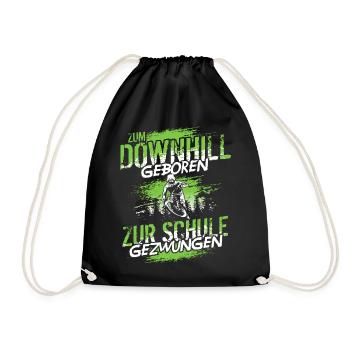 VTT Né pour descendre, obligé d'aller à l'école - Sac de sport léger - noir - Devant