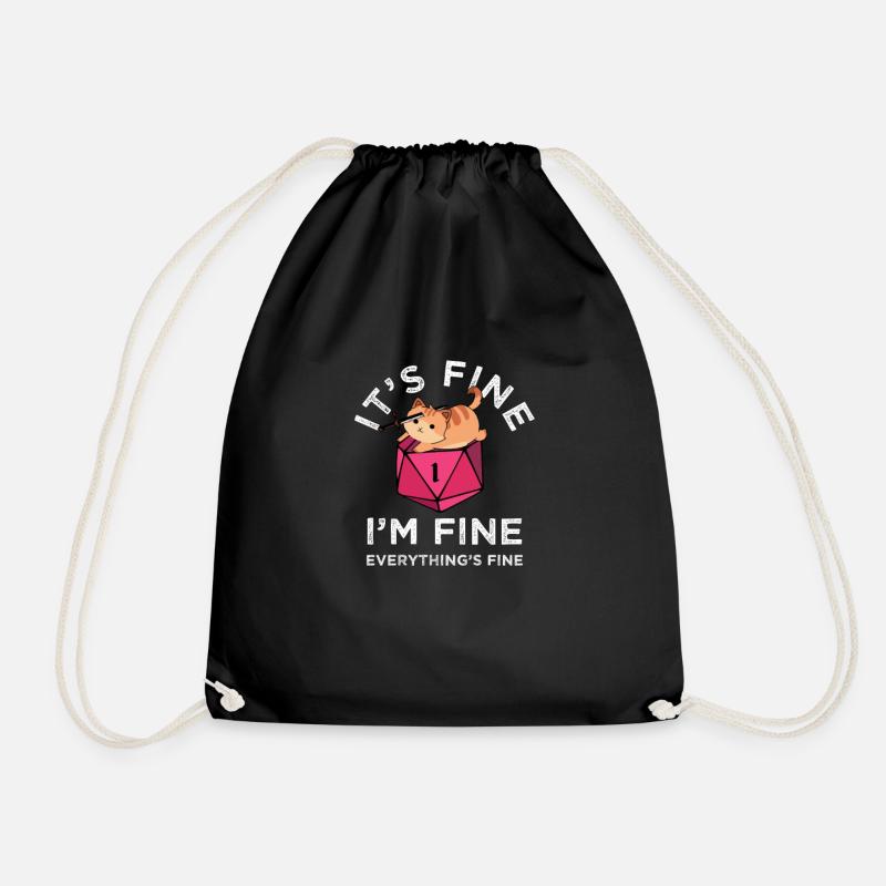 It's Fine - I'm Fine - Everything's Fine - Drawstring Bag - black