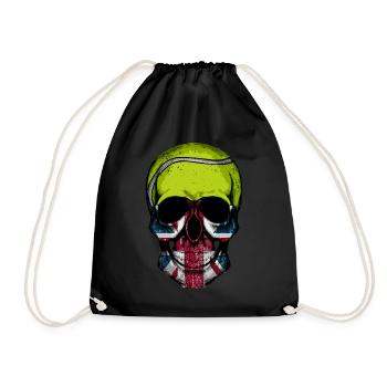 Tennis Skull British Flag Gift for Tennis Fans - Sac de sport léger - noir - Devant