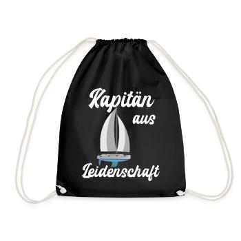 Kapitän aus Leidenschaft Segelromantik - Turnbeutel - Schwarz - Vorne