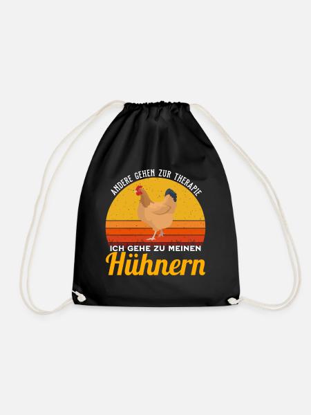 Huhn - Ich gehe zu Hühnern - Turnbeutel - Schwarz